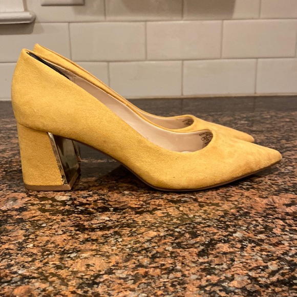 Zara Shoes Yellow Zara Block Heels Sz 39 Poshmark